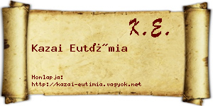 Kazai Eutímia névjegykártya